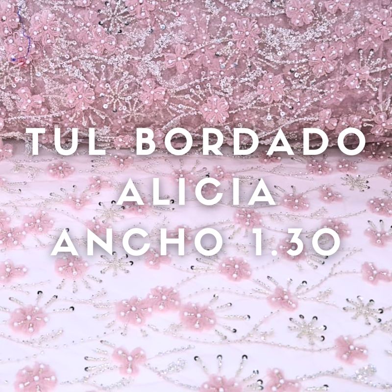 Tul Bordado Alicia ancho 1.30