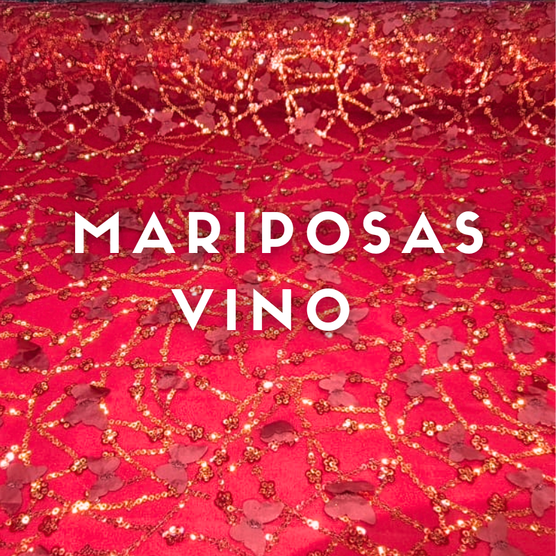Tul Bordado Mariposas ancho 1.30