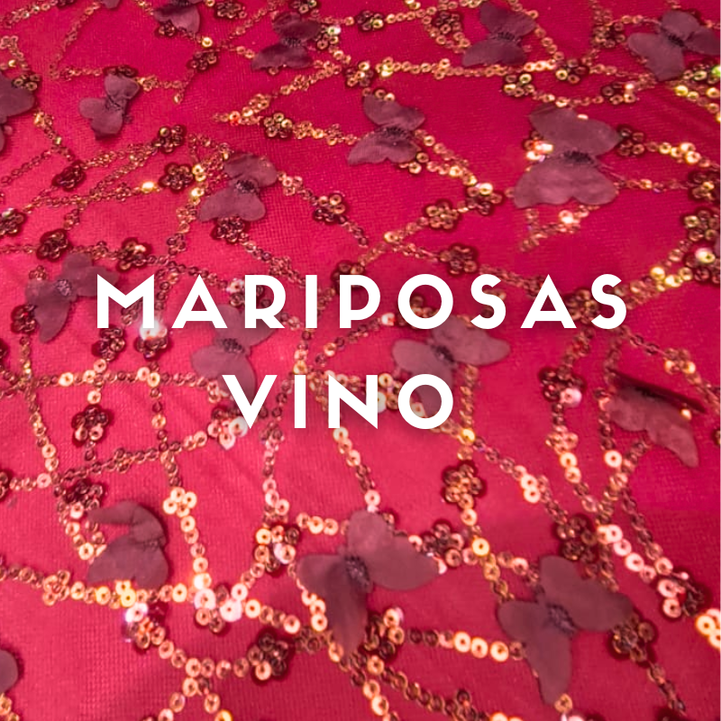 Tul Bordado Mariposas ancho 1.30