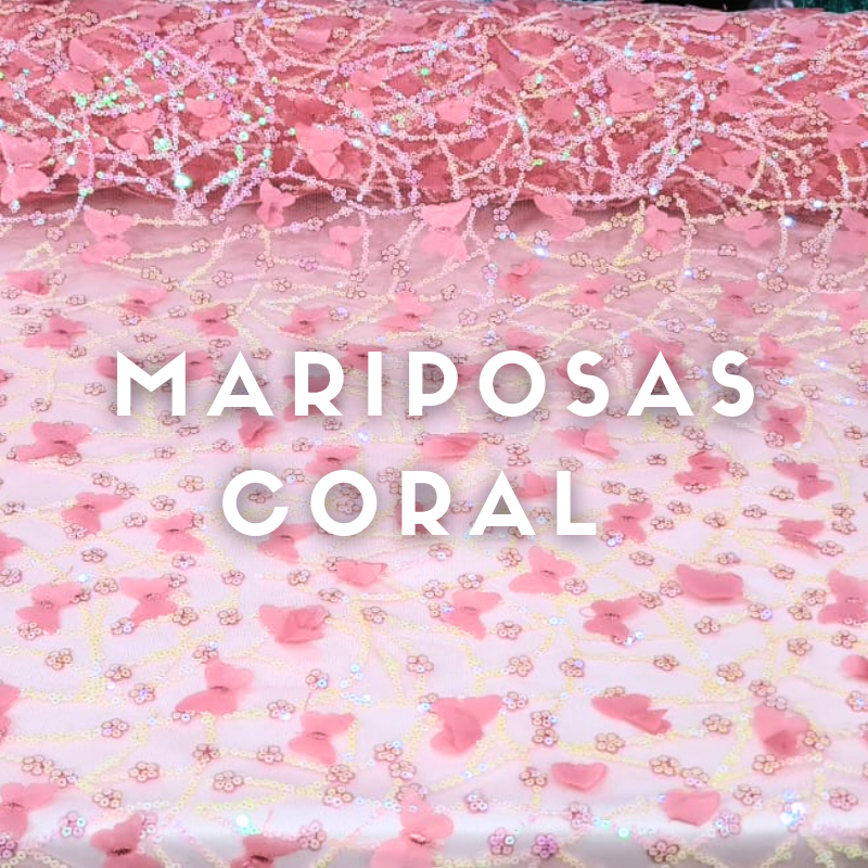 Tul Bordado Mariposas ancho 1.30