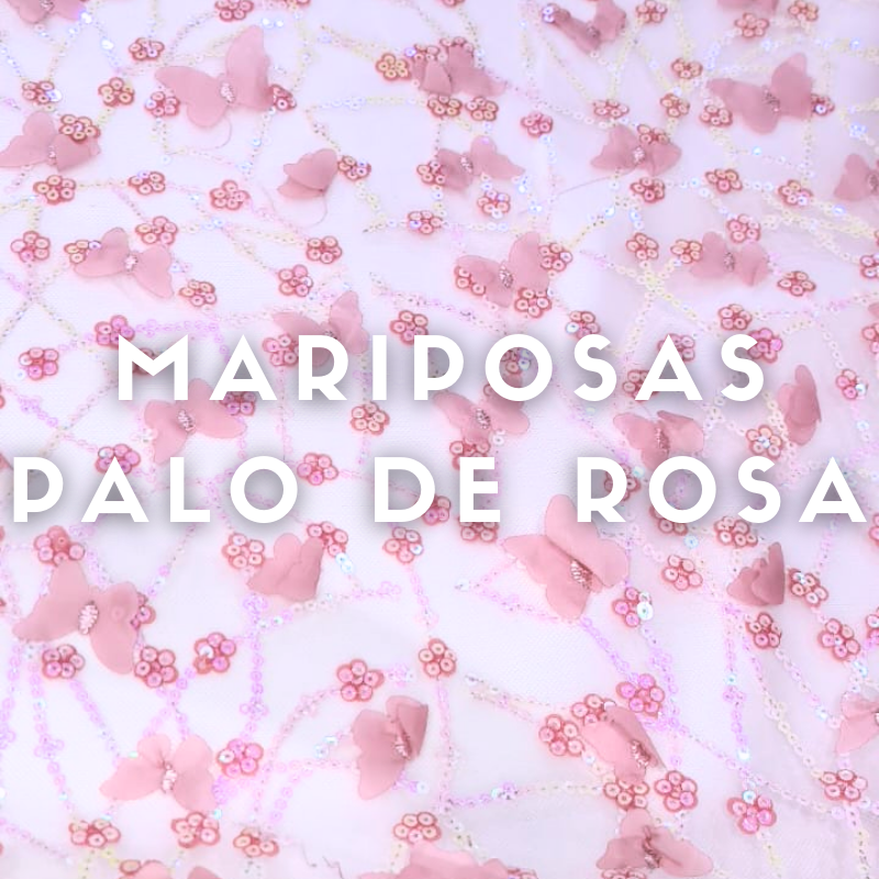 Tul Bordado Mariposas ancho 1.30
