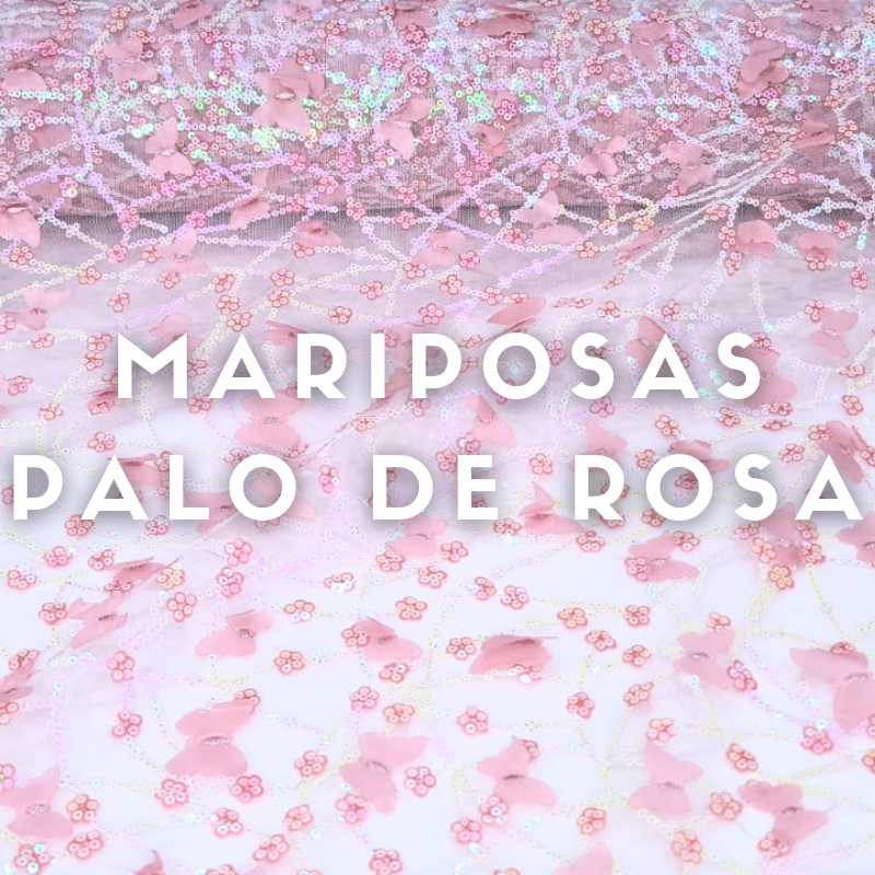 Tul Bordado Mariposas ancho 1.30
