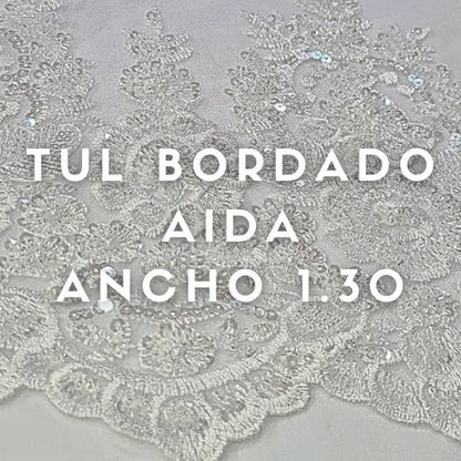 Tul Bordado Aida ancho 1.30