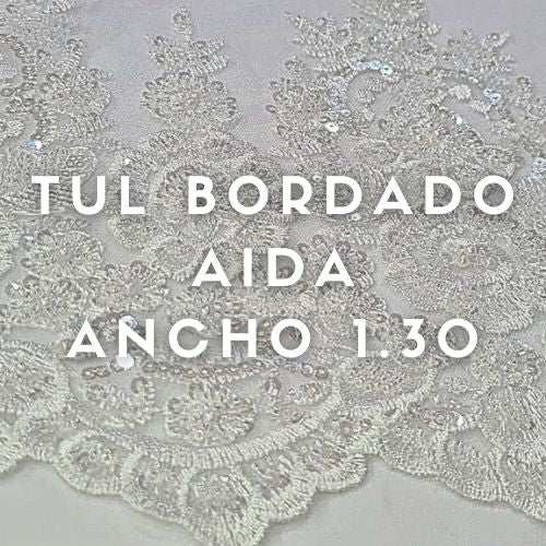 Tul Bordado Aida ancho 1.30