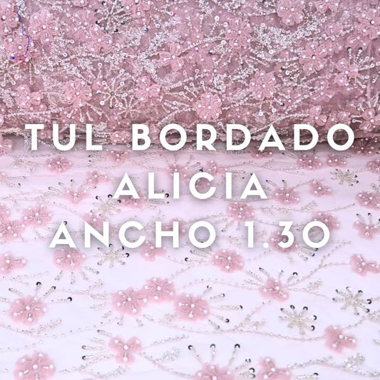 Tul Bordado Alicia ancho 1.30