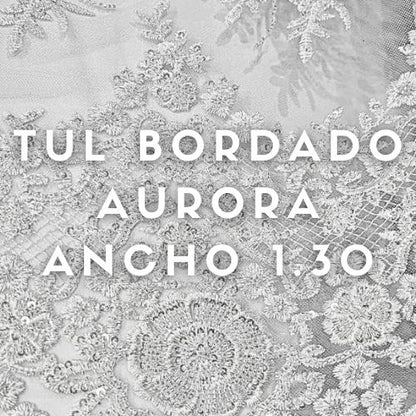 Tul Bordado Aurora ancho 1.30