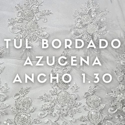 Tul Bordado Azucena ancho 1.30