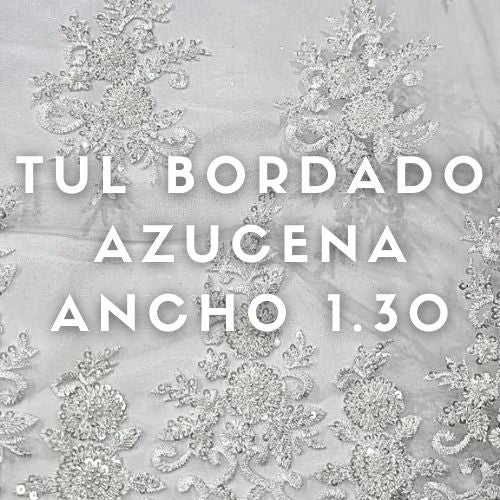 Tul Bordado Azucena ancho 1.30