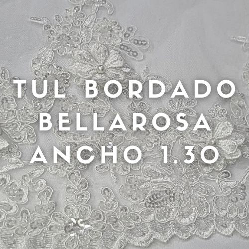 Tul Bordado Bellarosa ancho 1.30